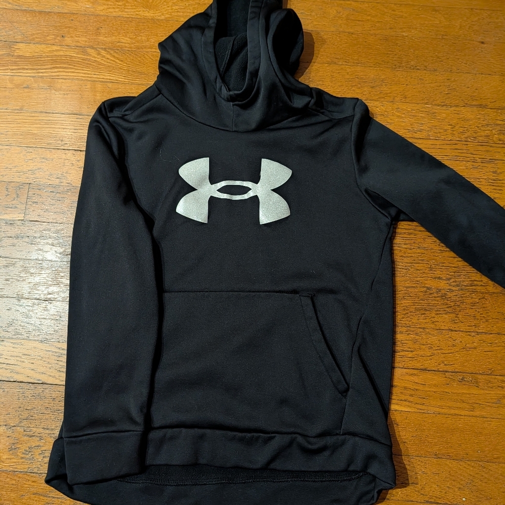 Under Armour Black Hoodie with Silver Emblem